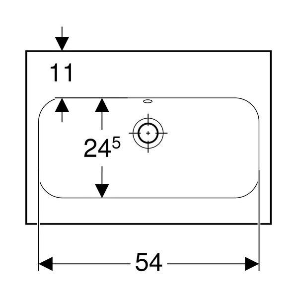 501.841.00.3 iCon Light Раковина 60 см, без отв.для зміш., з переливом, скорочений виліт, колір білий глянець 501.841.00.3 фото