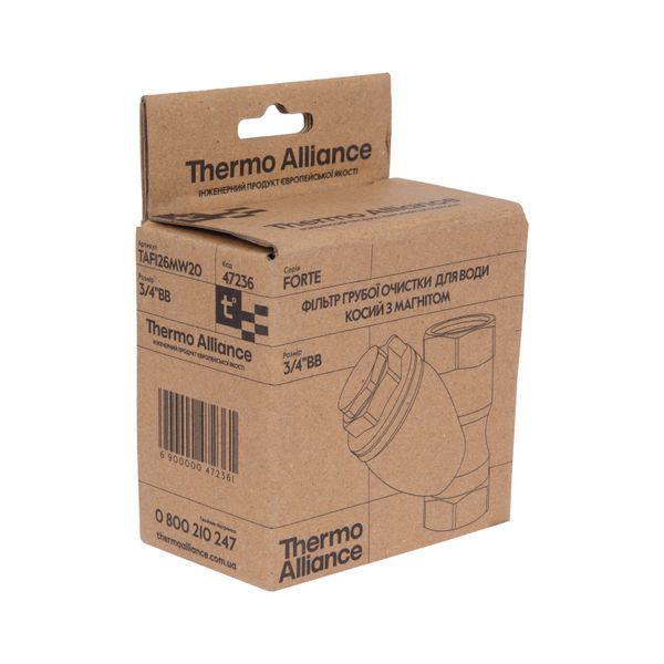 Фільтр грубої очистки Thermo Alliance Forte для води 3/4"ВВ косий з магнітом TAF126MW20 SD00053360 фото