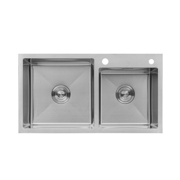 Комплект кухонна мийка Kroner Geb&uuml;rstet-7843ZHM + змішувач Edelstahl Klassisch-ESG03815BLK + дозатор Spender-016 CVS30108 фото