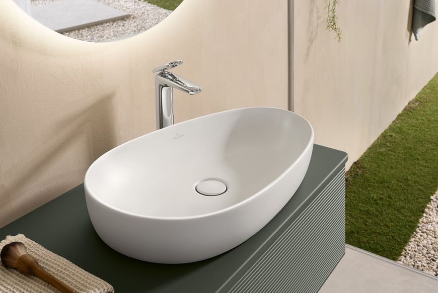 ANTAO Умивальник на стільницю 65x40 см, Stone White CeramicPlus (4A7465RW) 4A7465RW фото