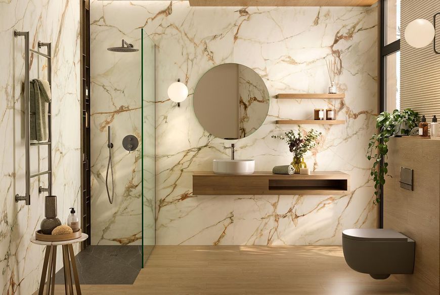 Smart-line, Кнопка змиву подвійна, з керамічною вставкою, chrome_marquina stone (100360467) 100360467 фото
