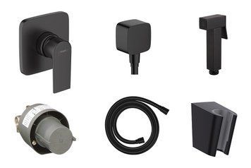 Комплект гігієнічного душу Hansgrohe Vernis Shape з лійкою Noken Square, Matt Black 20220002 20220002 фото