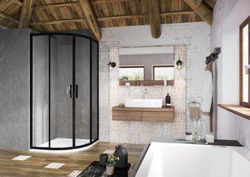 Душова кабіна BLSCP4-90 Transparent Black RAVAK X3BM70300Z1 фото