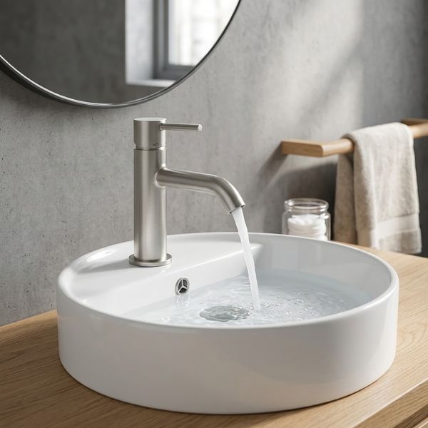 Z00701000094005 TEO-M (MEDIUM) Змішувач для раковини з донним клапаном, BRUSHED NICKEL Z00701000094005 фото