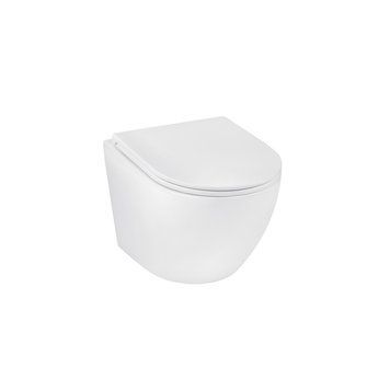 Унітаз підвісний безобідковий Kroner Harz WHI493736 RIMLESS з сидінням Slim Duroplast / Soft-close / Quick relase (KH493736WHIR) CV029609 фото