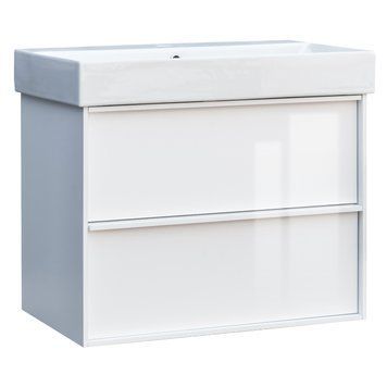 083070W QUADRA Тумба 70 Біла глянцева з умивальником та сифоном 083070W фото