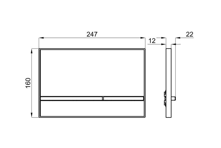 Smart-line, Кнопка змиву подвійна, з керамічною вставкою, matt black_carrara marble (100360470) 100360470 фото