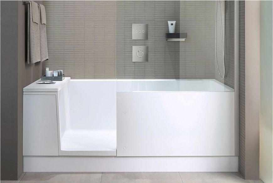 SHOWER+BATH Ванна з душовою шторкою праворуч 170x75 см White Matt (700455000000000) 7.00455E+14 фото