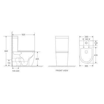 DFL0460211W Flow Унітаз-компакт 630x390x840 mm з кришкою soft-close, Vortex Flush, білий глянець DFL0460211W фото