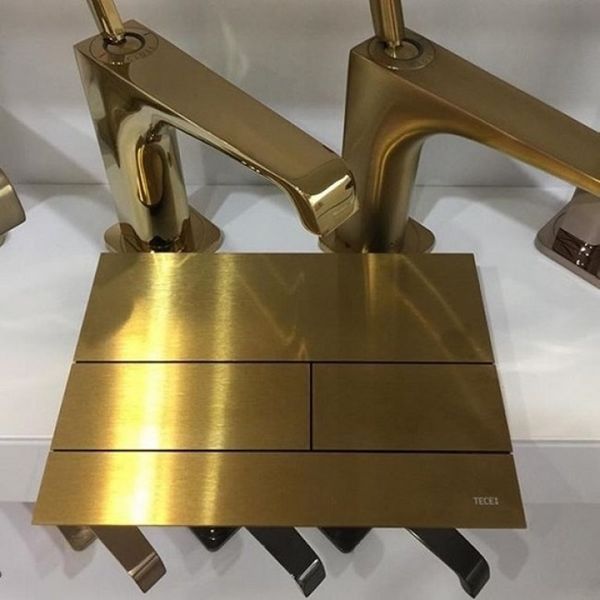 Панель змиву TECEsquare II Metal з двома клавішами, золото матове (9240838) 9240838 фото