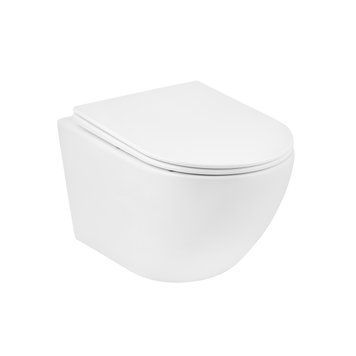 Унітаз підвісний безобідковий Kroner Harz WHI523632 RIMLESS з сидінням (KH523632WHIR) CV032969 фото