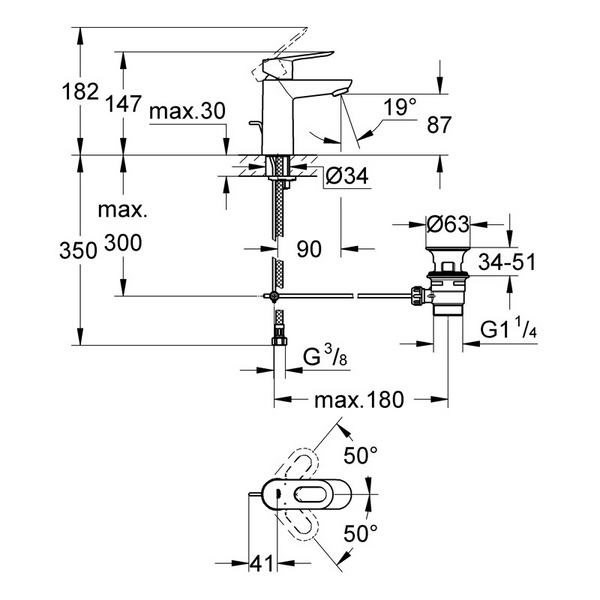 Змішувач для раковини Grohe BauLoop S-Size 23335000 23335000 фото