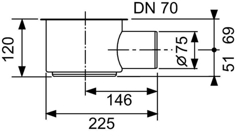 Cифон високий для душового трапа 1.20 л/c DN 70 TECE (650002) 650002 фото