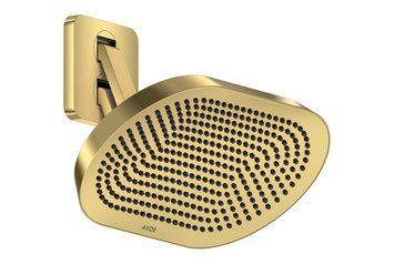 Верхній душ Axor ShowerSphere 370х220 2jet EcoSmart з регульованим кронштейном, Polished Gold Optic (39746990) 39746990 фото