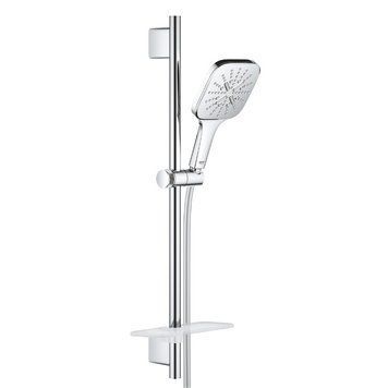 Набір душ RAINSHOWER SMARTACTIVE 130 CUBE (стійка 600мм+лійка (3 пол)+шланг 1,75м+поличка), хром 26583000 фото