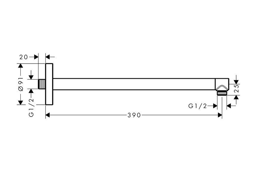 Кронштейн для верхнього душу AXOR 390 мм Brushed Nickel (26431820) 26431820 фото