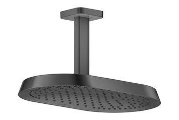 Верхній душ Axor ShowerSphere 370х220 2jet EcoSmart зі стельовим кронштейном, Brushed Black Chrome (39758340) 39758340 фото