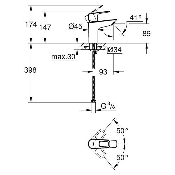 Змішувач для умивальника S-Size BauLoop New 23337001 Grohe 23337001 фото