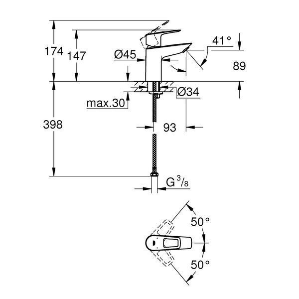 Змішувач для умивальника S-Size BauLoop New 23337001 Grohe 23337001 фото