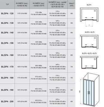 Душові двері BLDP4- 190 Білий TRANSPARENT 0YVL0100Z1 фото