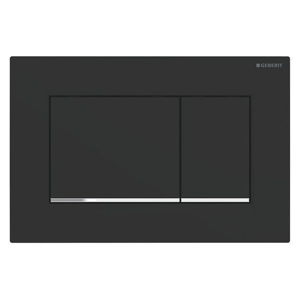 Кнопка змиву SIGMA 20 square (Ex30), подвійний змив, легкоочисна поверхня, чорний матовий / хром глянць 115.883.14.1 фото
