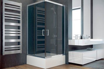 Кабіна квадратна MODERN 90x90x165 універсальна: скло grigio, профіль хромований MK-90-165-G фото