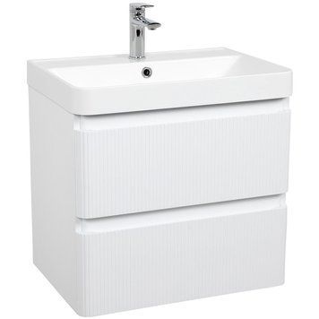 27096 Акцент ЛЮКС Тумба з умивальником Deep 60 см (консольна), біла матова 27096 фото
