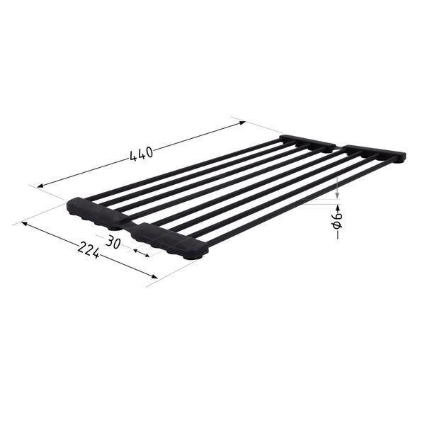 Сушарка на кухонну мийку з присоскою Lidz Acsis LA09 Black, кругла основа, для посуду 440х224 мм LDACSLA09BLM49777 SD00055901 фото