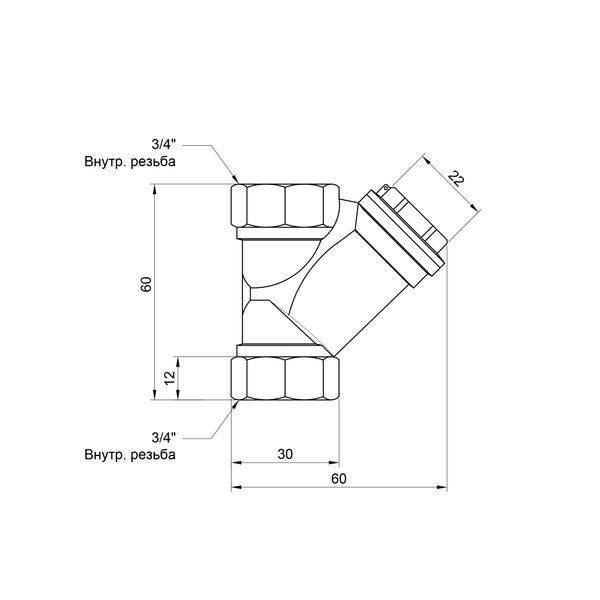 Фільтр грубої очистки Thermo Alliance Base 3/4"ВВ для води косий SD124W20 SD00010240 фото