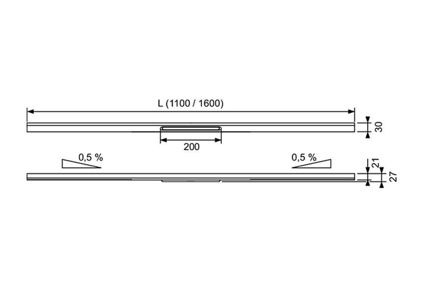 TECEdrainway Профіль дренажний 1100мм,"Brushed brass" нержавіюча сталь (691130) 691130 фото