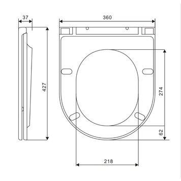 DFL0460111MB Flow Кришка для унітазу з soft-close механізмом, матовий чорний DFL0460111MB фото