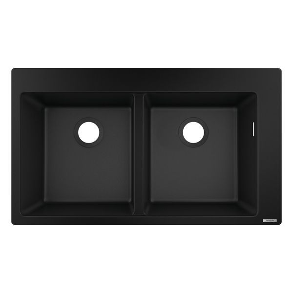Кухонна мийка S510-F770 770х510 на дві чаші 370/370 Graphiteblack (43316170) 43316170 фото