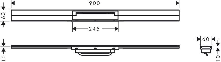 Верхня частина "RainDrain Flex" для душового трапу 900 мм Brushed Stainless Steel (56045800) 56045800 фото