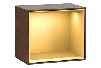 FINION Модуль 418x356x270, колір Walnut Veneer, поличка Gold Matt + 3 LED підсвітки (G580HFGN) G580HFGN фото