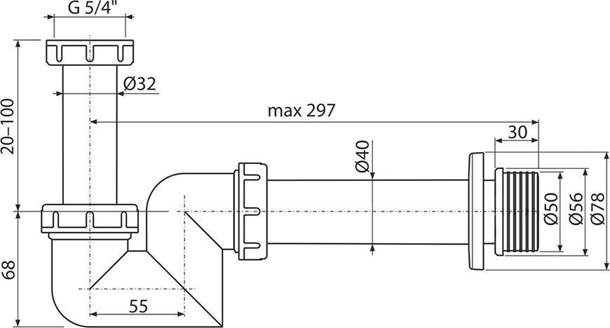 Сифон для біде DN 40 Х01560 RAVAK X01560 фото