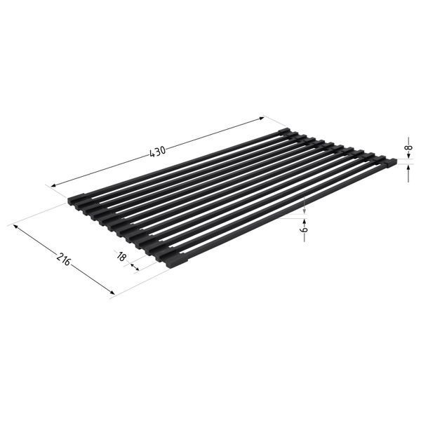 Сушарка на кухонну мийку Lidz Acsis LA04 Black, квадратна основа, для посуду 430х216 мм LDACSLA04BLM49762 SD00055886 фото