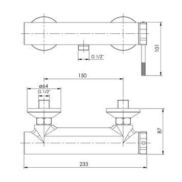 BRENTA змішувач для душу, графітовий хром ZMK091908080 фото