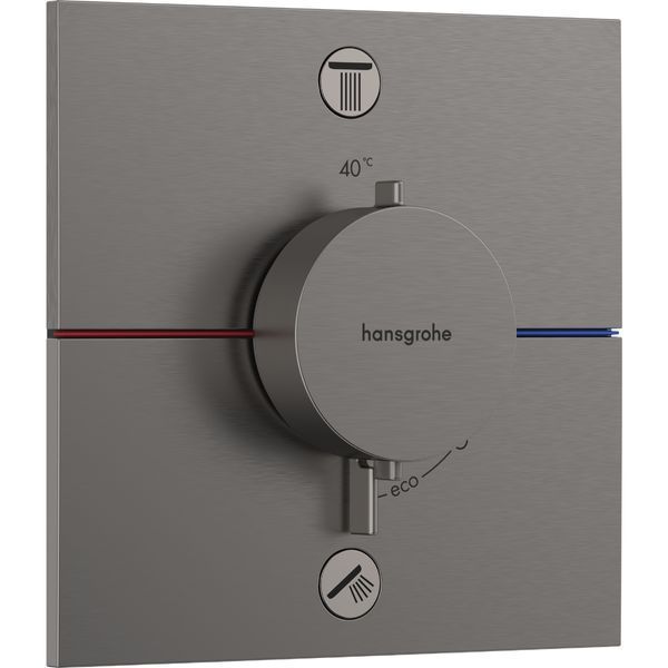 Термостат прихованого монтажу ShowerSelect Comfort E на 2 функції, Brushed Black Chrome (15572340) 15572340 фото
