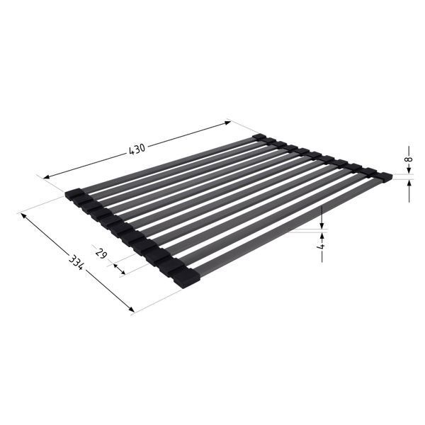 Сушарка на кухонну мийку Lidz Acsis LA14 Black, плоска основа, для посуду 430х300 мм LDACSLA14BLM49768 SD00055892 фото