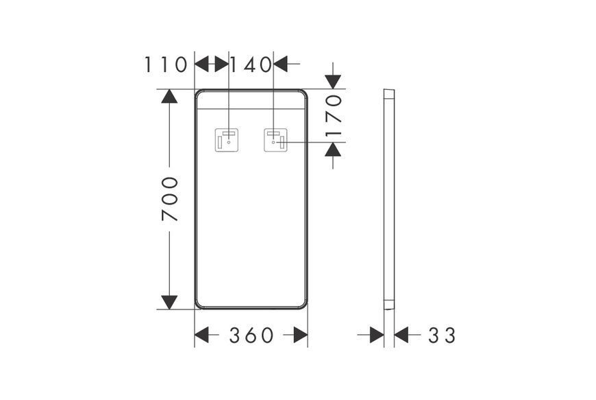 Дзеркало Xarita Lite Q з LED підсвічуванням 360/700 IR sensor Matt Black (54968670) 54968670 фото