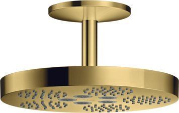 Верхній душ Axor One 280 1jet зі стельовим кронштейном 120 мм, Polished Gold Optic (48493990) 48493990 фото
