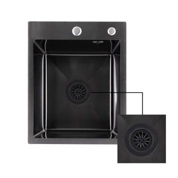 Сітка для сифона Lidz Acsis LA27 Black, силіконова, 117х117х37 мм LDACS33BLM49775 SD00055899 фото