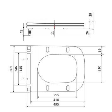 Сидіння для унітаза підлогового (Aries) 445&times;360&times;30 мм, White, з мікроліфтом? Slim Duroplast, Quick Release QT03228302W3 Qtap SD00054056 фото