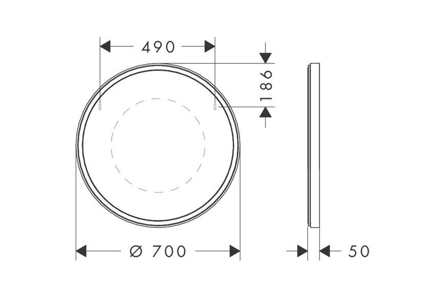 Дзеркало Xarita S з LED підсвічуванням 700/50 IR Sensor Matt White (54991700) 54991700 фото