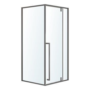 MORA 90-C душова кабіна 90*90*200 см квадратна, розпашна, профіль metal gun, скло прозоре 1037.125505 фото
