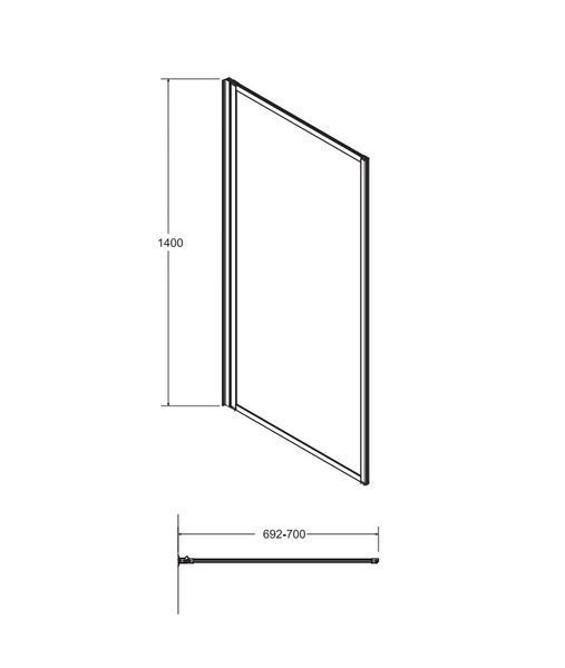 Шторка для ванни BESCO Enzo-1S 70x140 PEB-1S фото