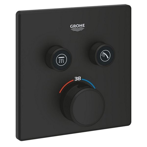 Верхня частина термостату GROHTHERM SMARTCONTROL душ, д/35600, 2 виходи, фонтомний чорний 102166KF00 фото