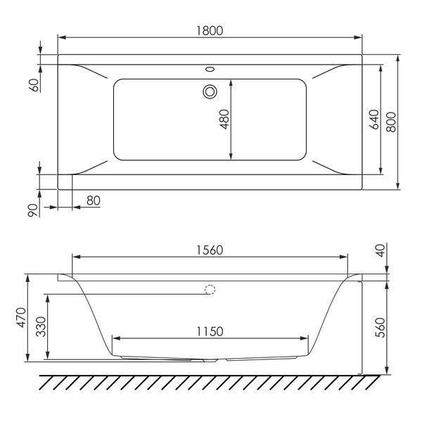 SOLO ванна 180*80 см без ніжок, акрил 5мм 1210.007507 фото