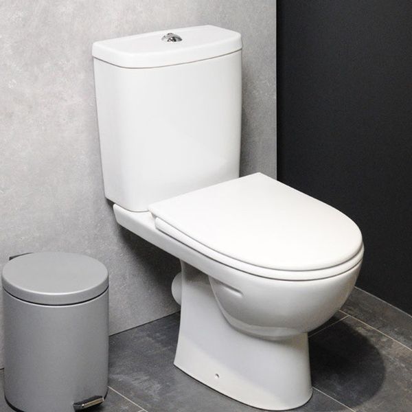 L79046000 Freja Premium Унітаз-компакт косий вип., нижній підвід, дюропластове сидіння з мікроліфтом 3/6л L79046000 фото