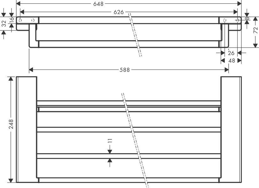 AddStoris Поличка для рушників із тримачем 63.0/64.8 x 24.8 см, Matt Black (41751670) 41751670 фото